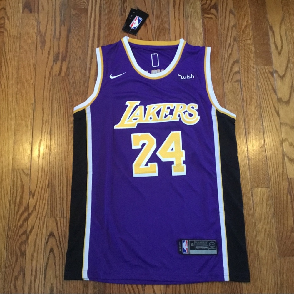 Nike Los Angeles Lakers men’s 50 Kobe Bryant purple sewn-on jersey NWT